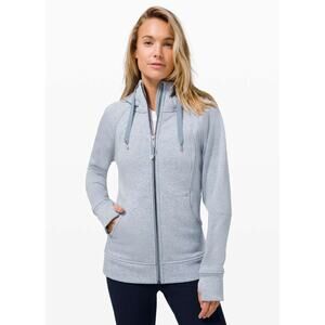 Lululemon Scuba Hoodie Plush Velour Heathered Chambray BLUE Size: 12